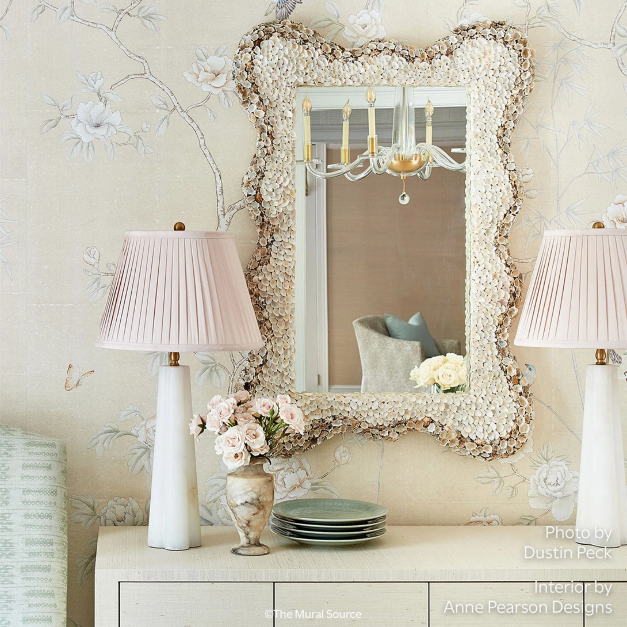 Imperial Garden Beige Chinoiserie Mural Wallpaper Panels