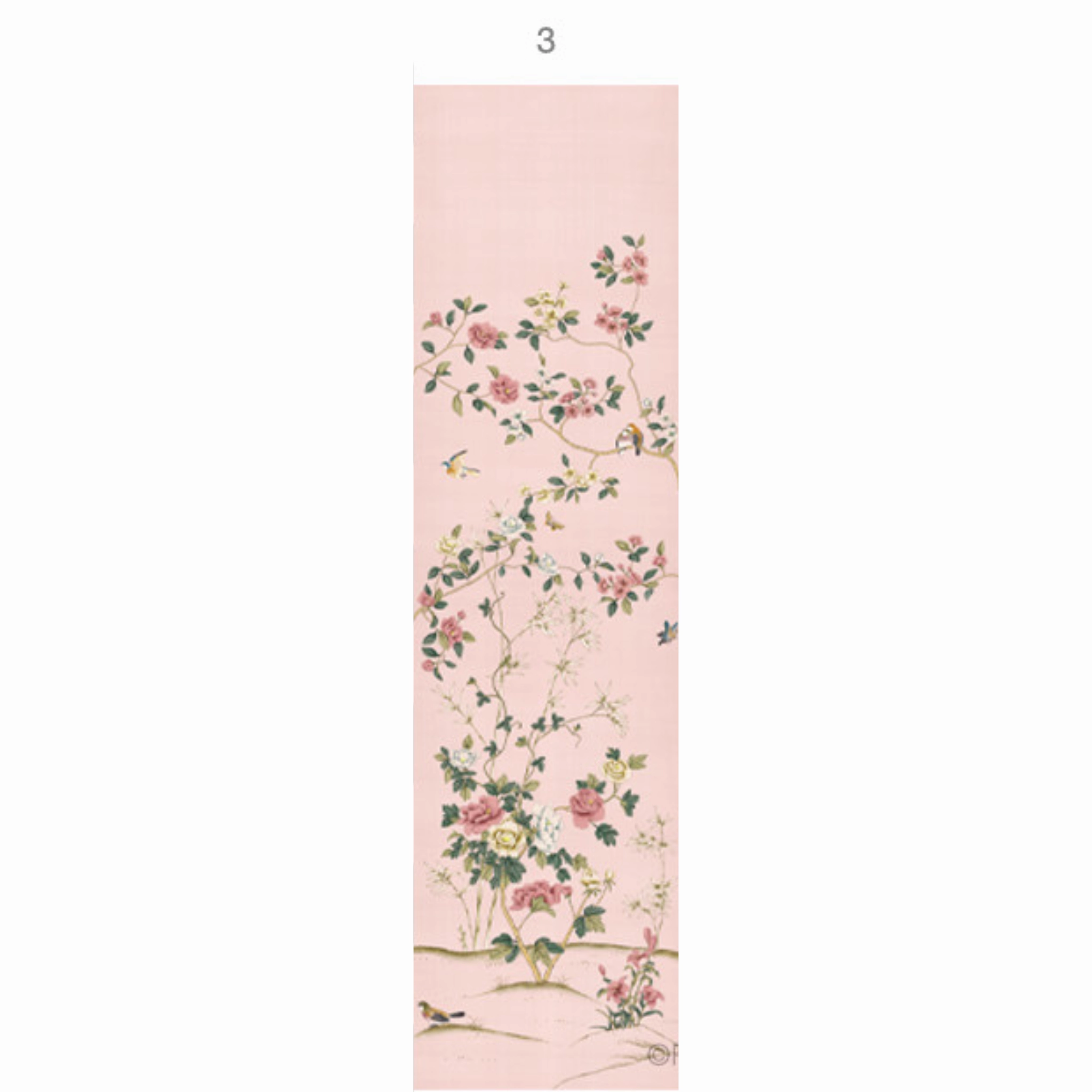 Imperial Garden Mural Wallpaper Panels In Peach