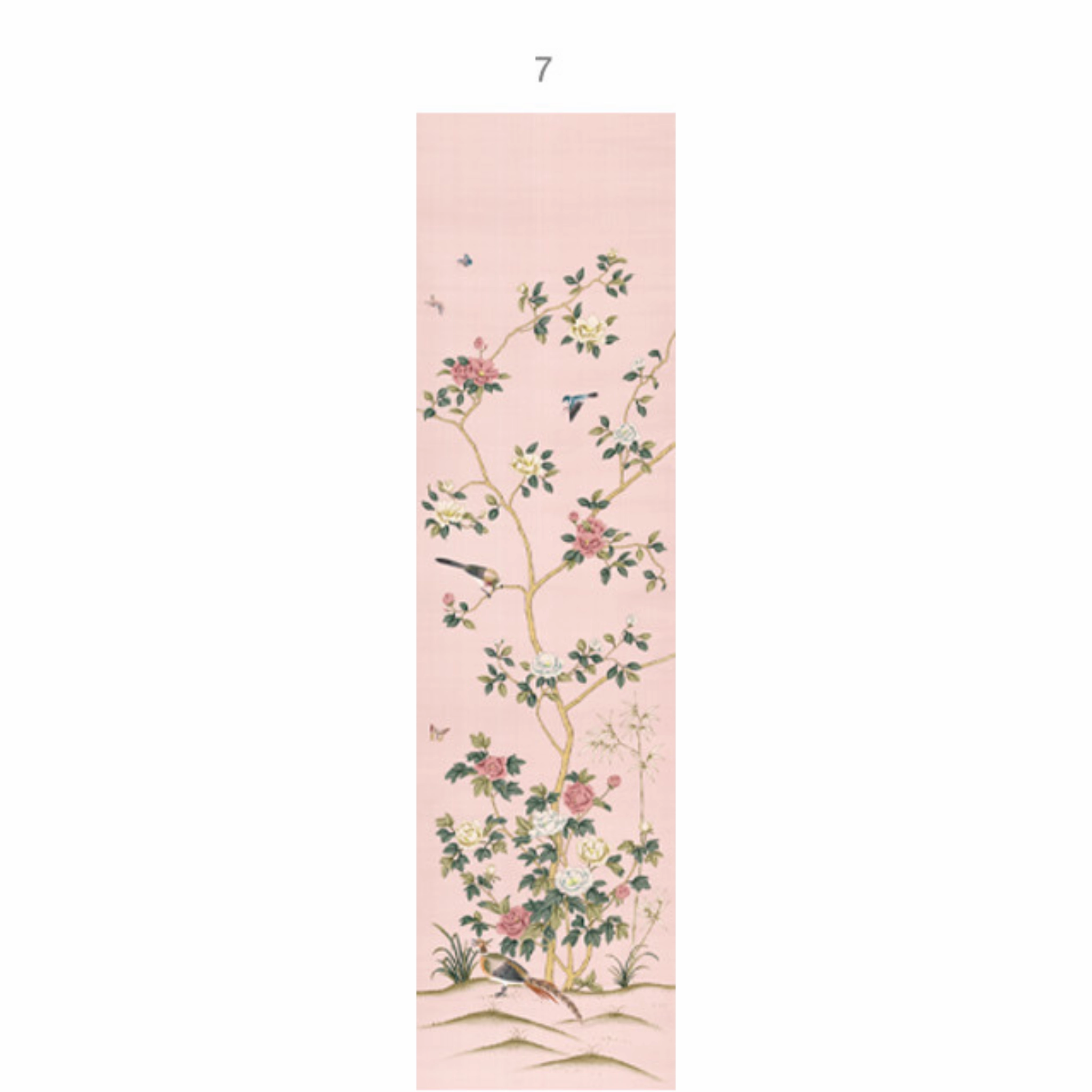 Imperial Garden Mural Wallpaper Panels In Peach