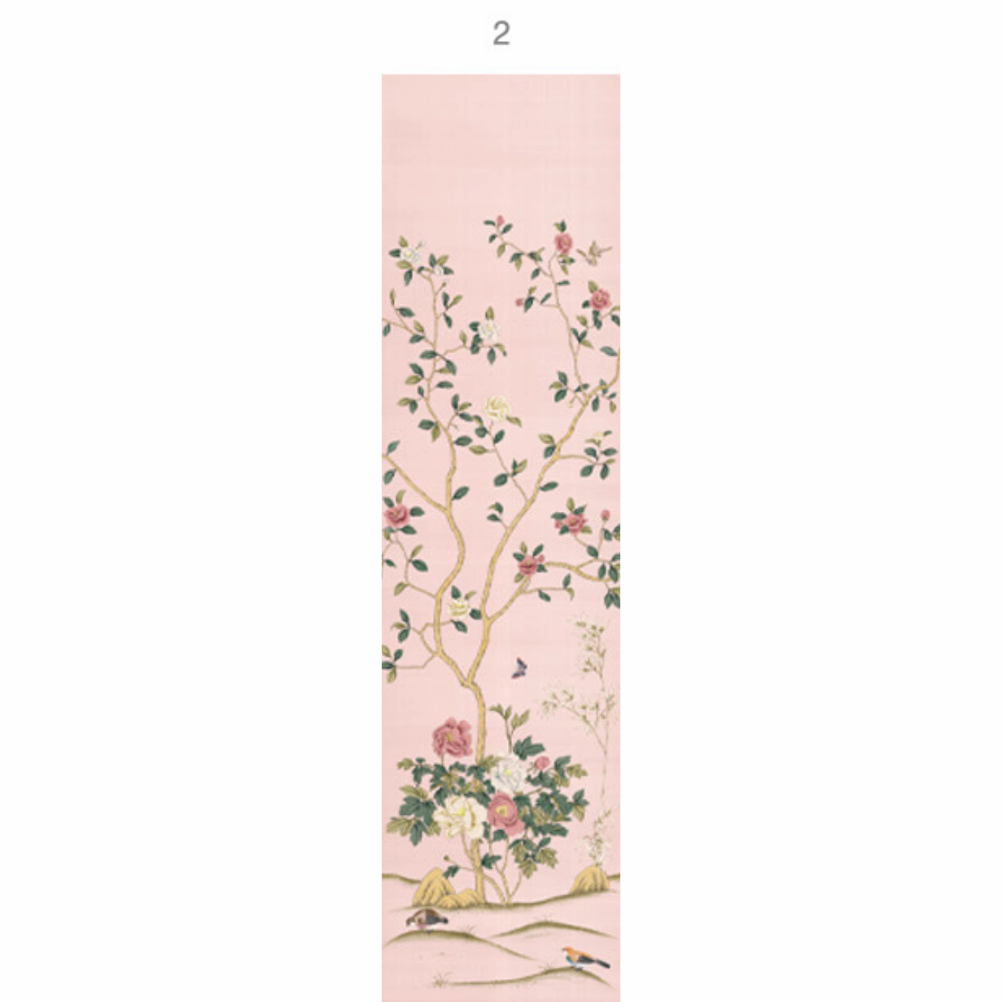 Imperial Garden Mural Wallpaper Panels In Peach