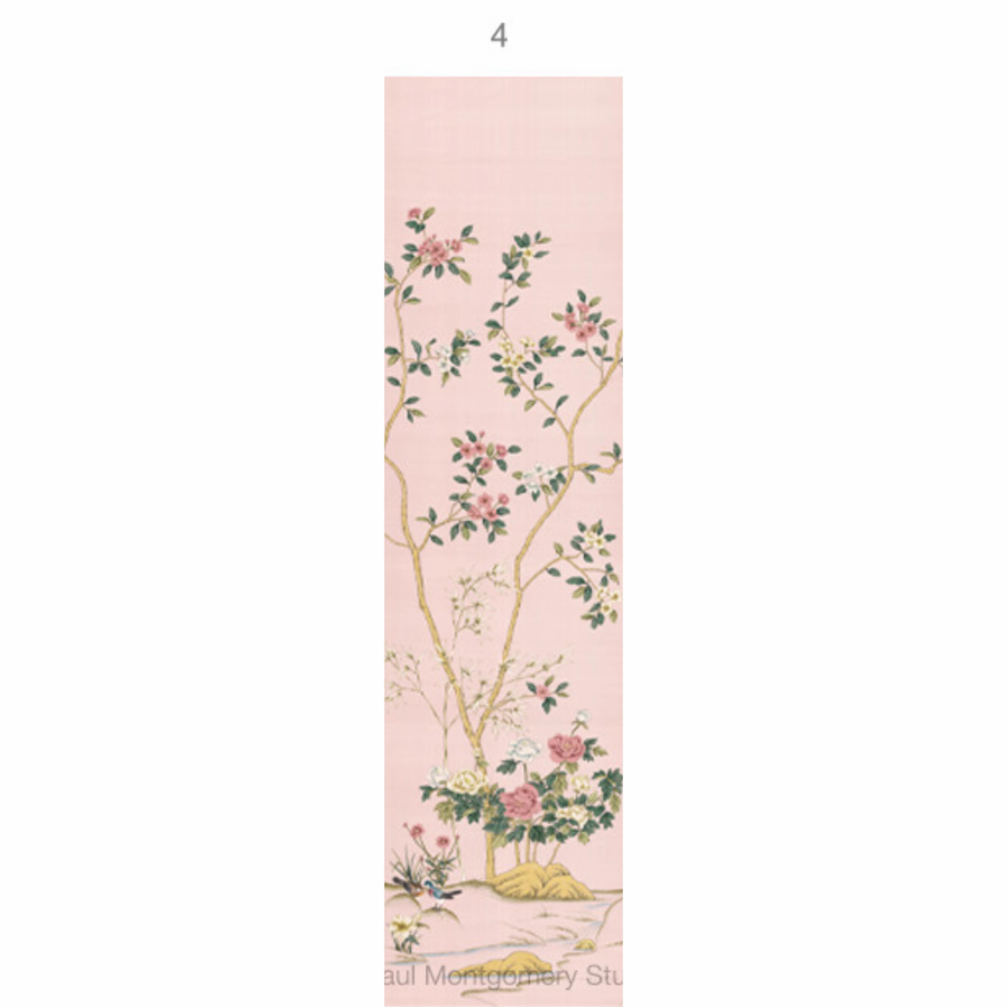 Imperial Garden Mural Wallpaper Panels In Peach