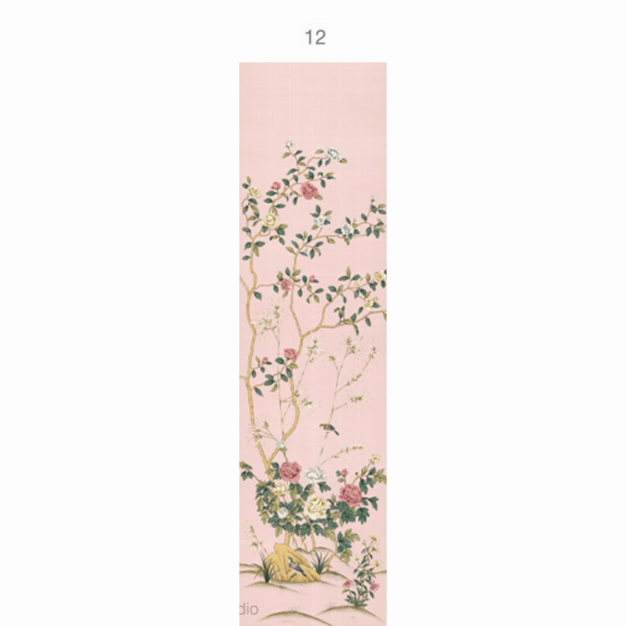 Imperial Garden Mural Wallpaper Panels In Peach
