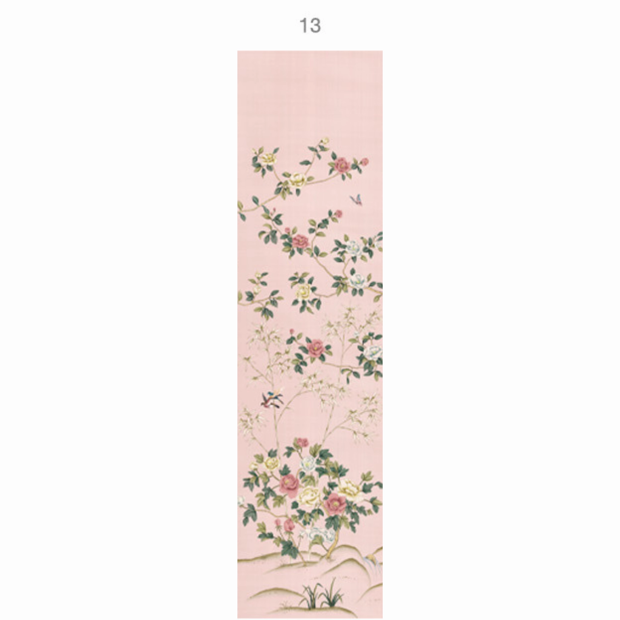 Imperial Garden Mural Wallpaper Panels In Peach