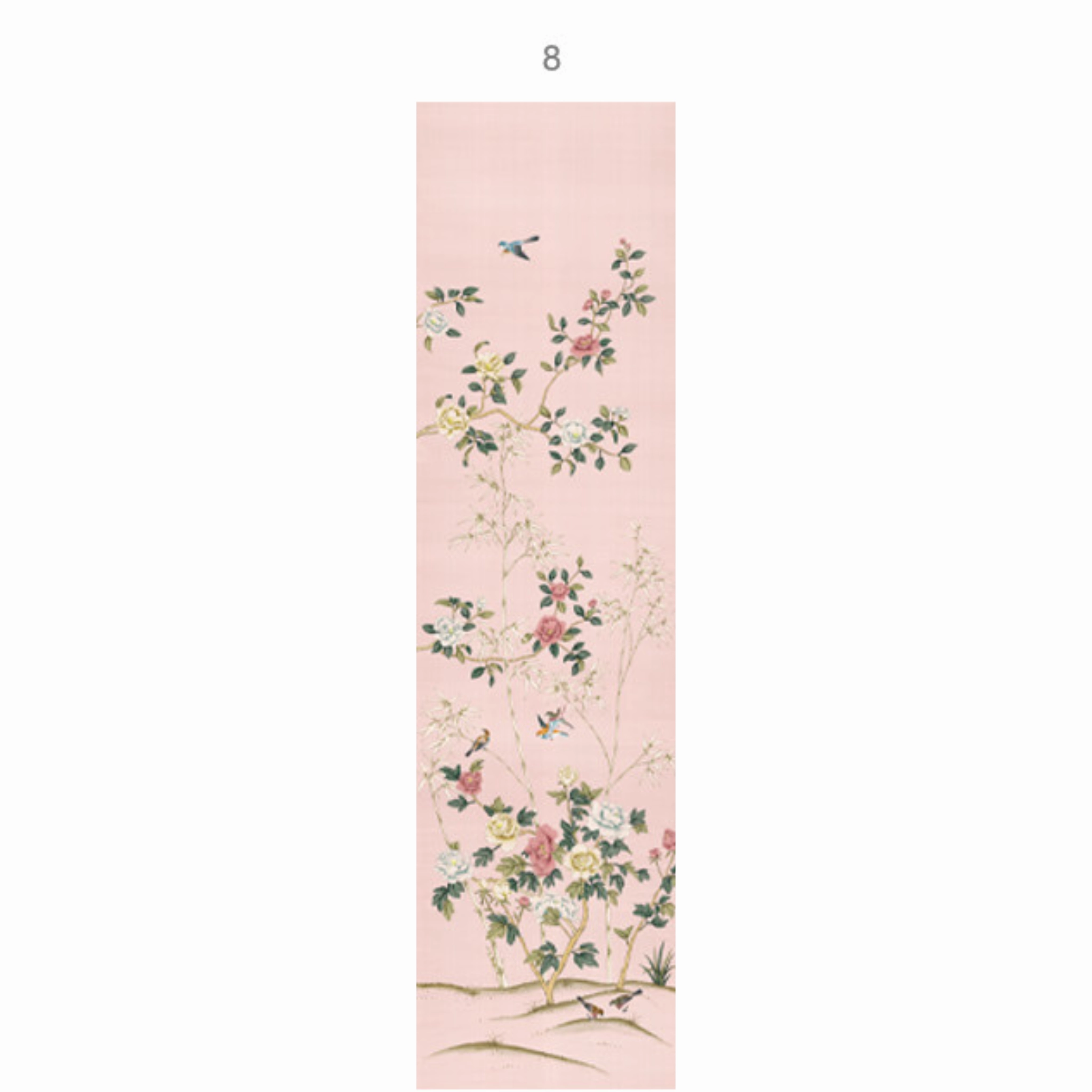 Imperial Garden Mural Wallpaper Panels In Peach