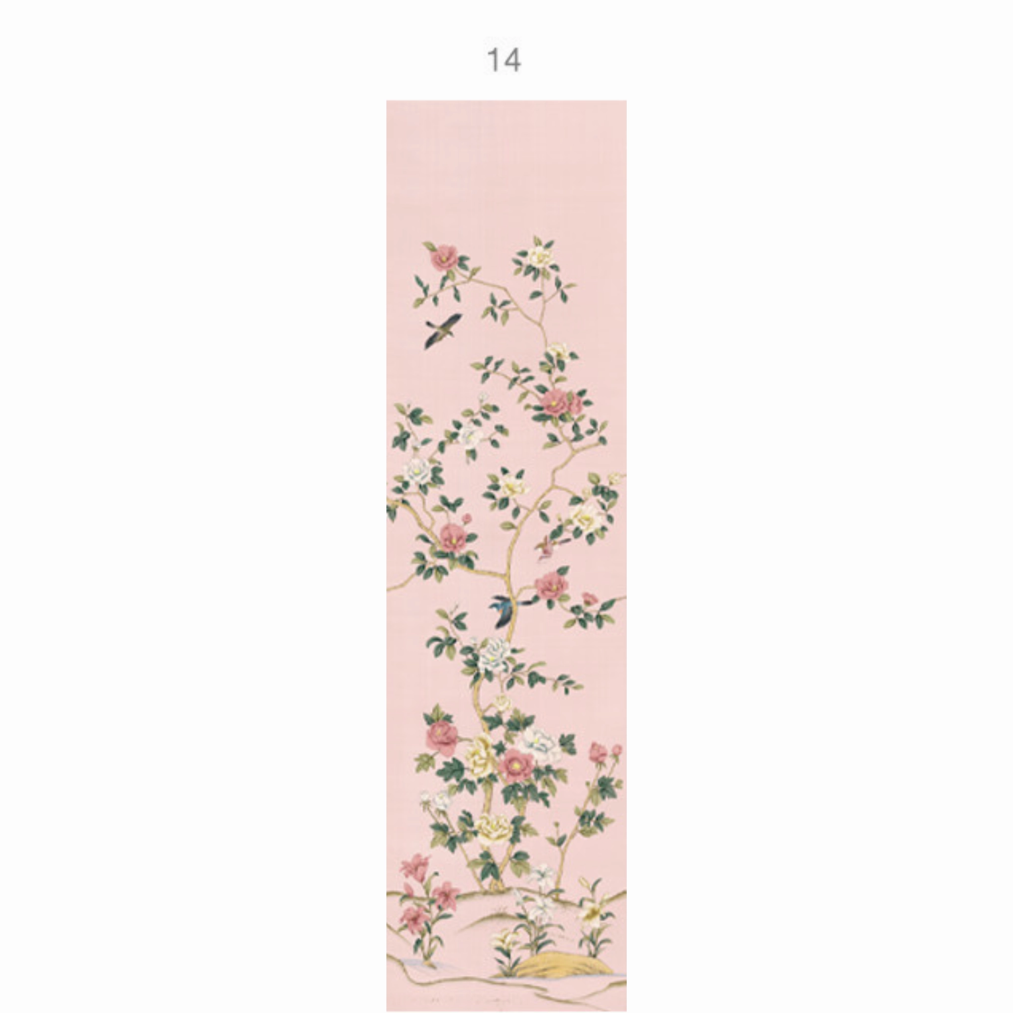 Imperial Garden Mural Wallpaper Panels In Peach