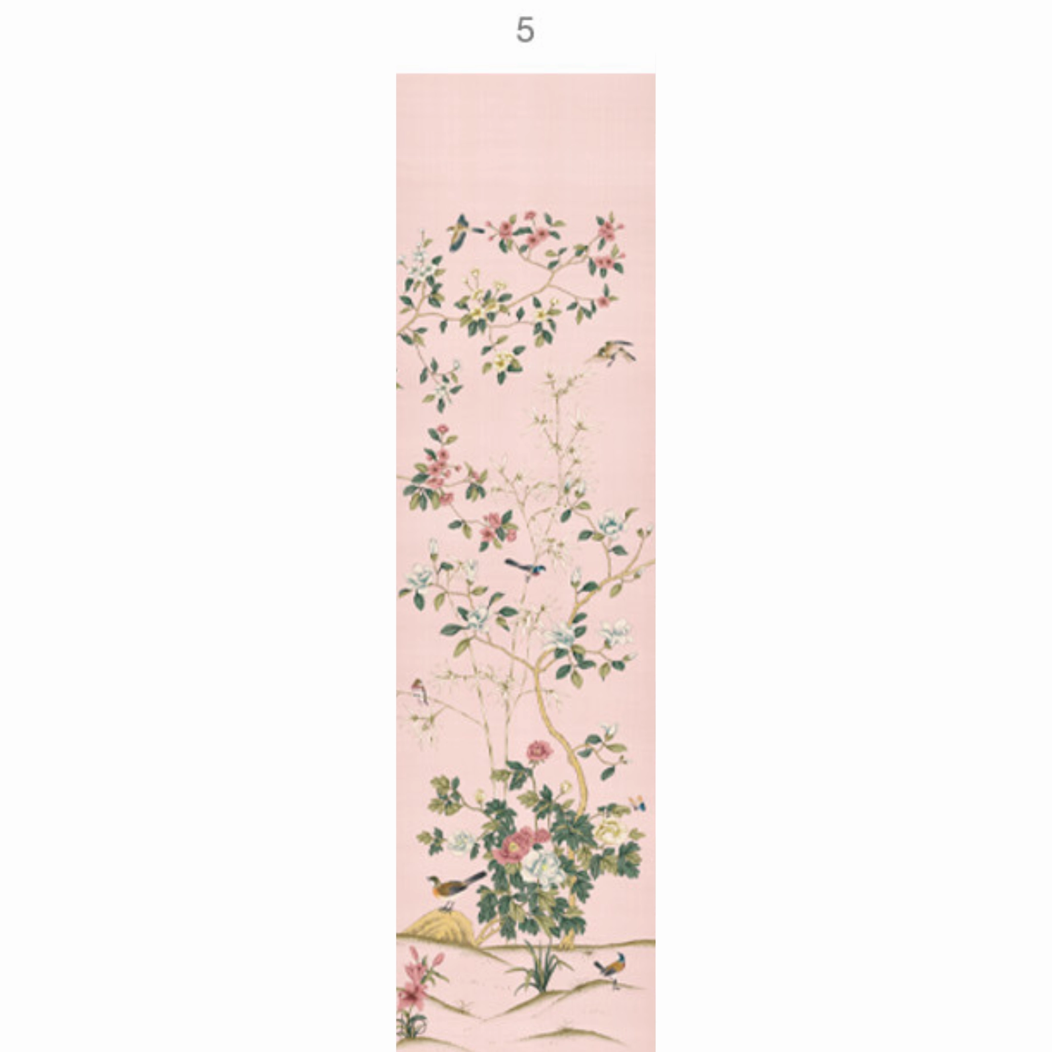 Imperial Garden Mural Wallpaper Panels In Peach