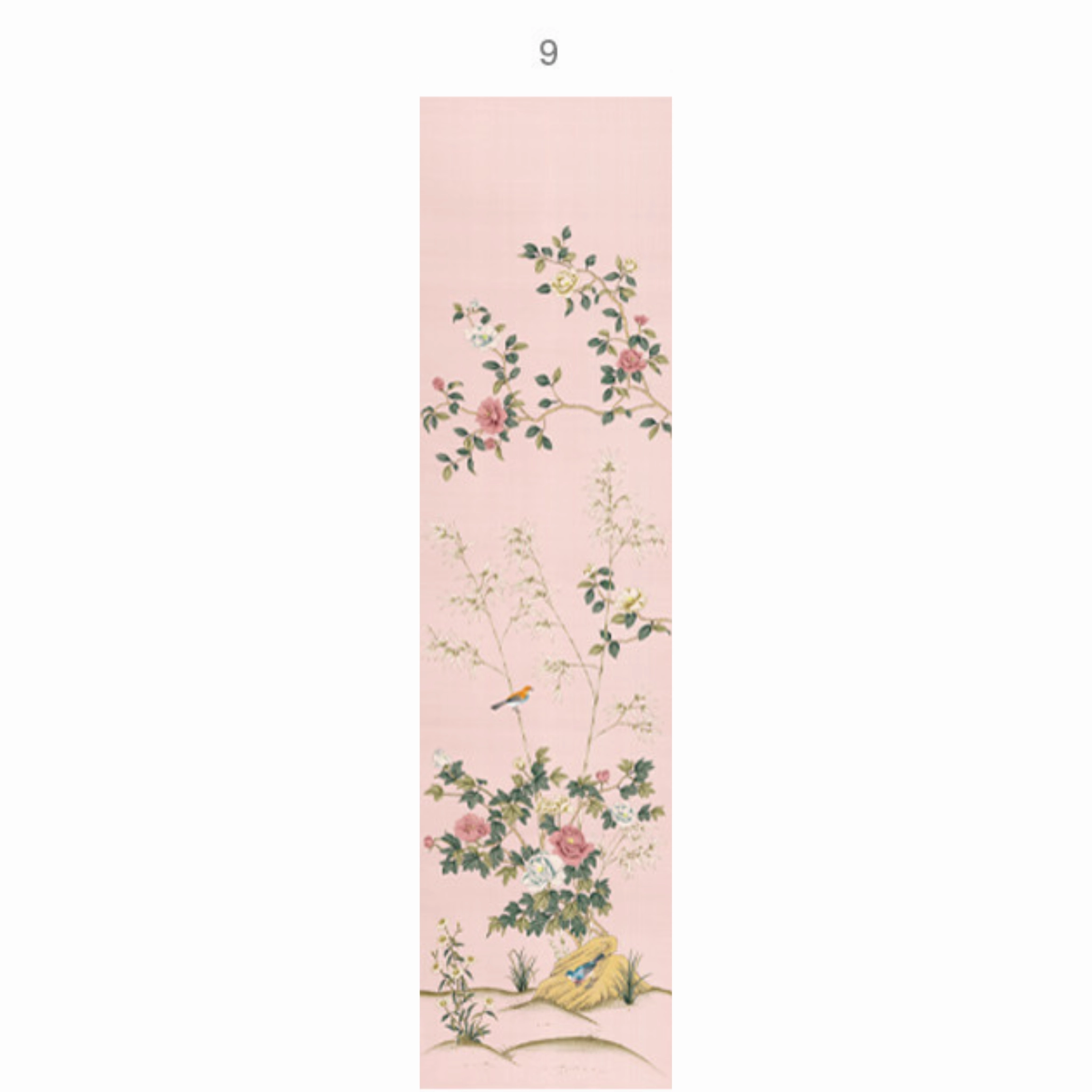 Imperial Garden Mural Wallpaper Panels In Peach