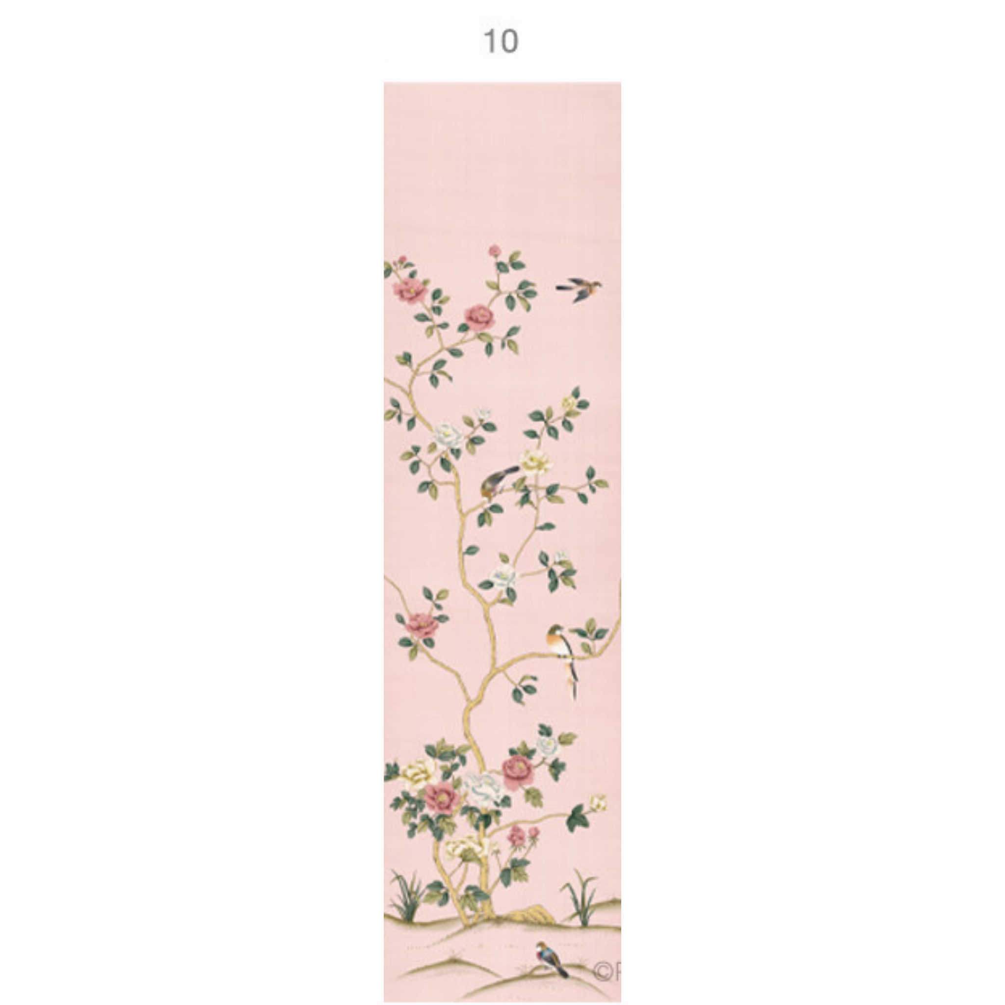 Imperial Garden Mural Wallpaper Panels In Peach