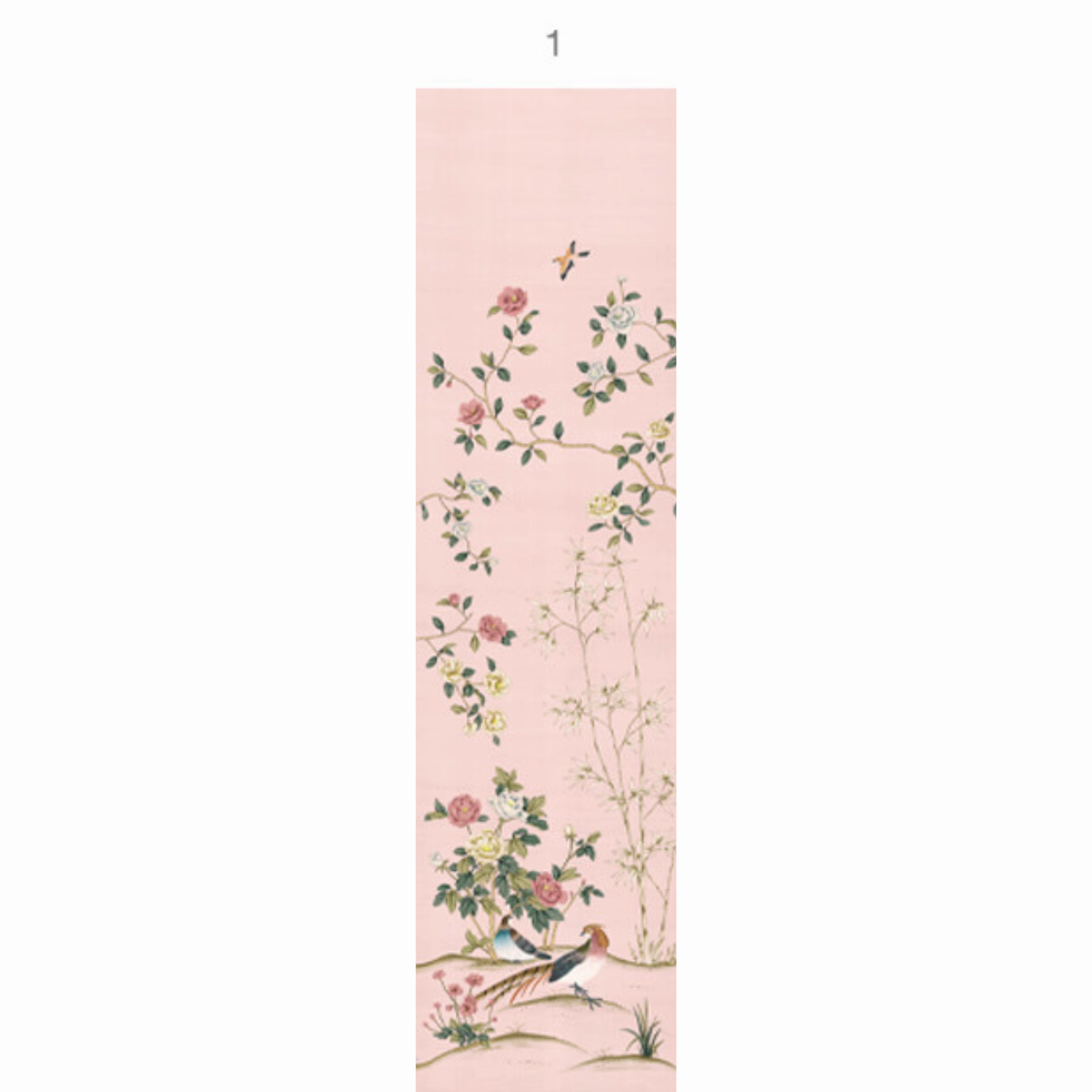 Imperial Garden Mural Wallpaper Panels In Peach