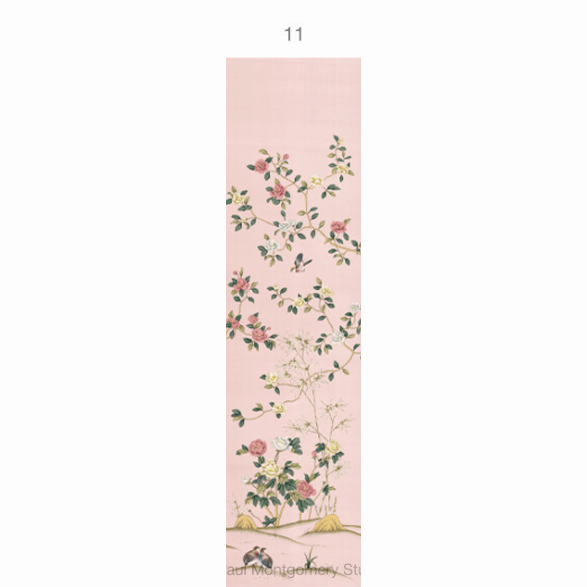 Imperial Garden Mural Wallpaper Panels In Peach