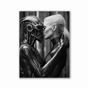 In love with an alien by Frank Daske framed mural artwork