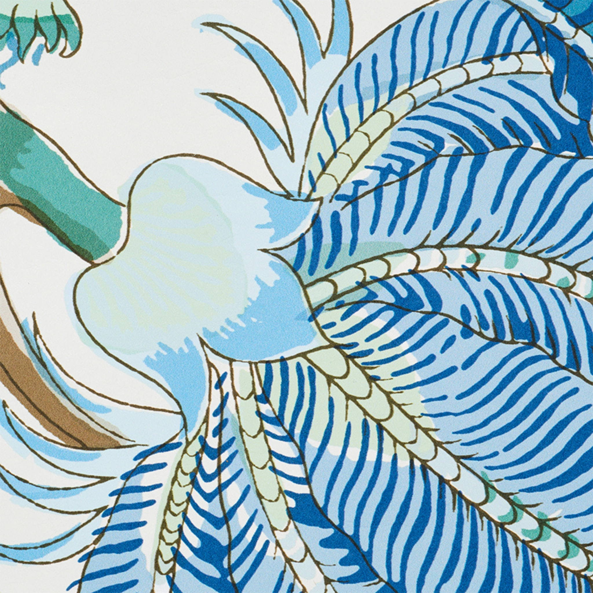 Indian Arbre Wallpaper in Peacock and Emerald