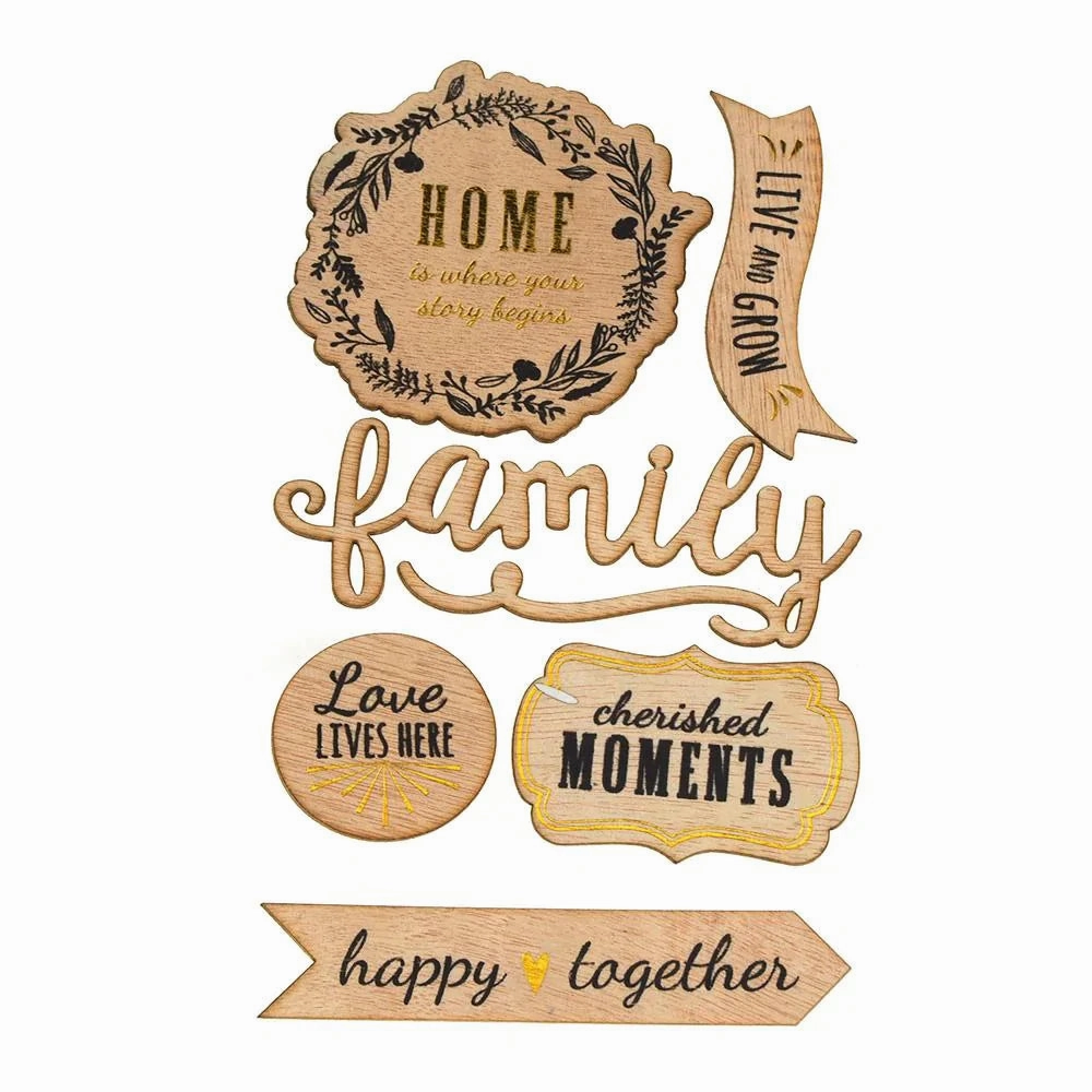 Inspirational 3D Wood Stickers, 6-Count
