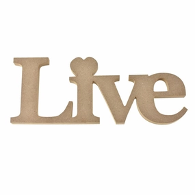 Inspirational Live DIY Rustic Wood Craft, Brown, 12-Inch wooden room decoration