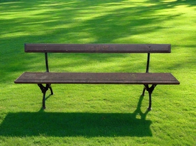 IRON AND WOOD PARK BENCH artistic wall mural