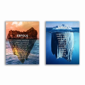 Island & Iceberg of Success - Duo framed mural artwork
