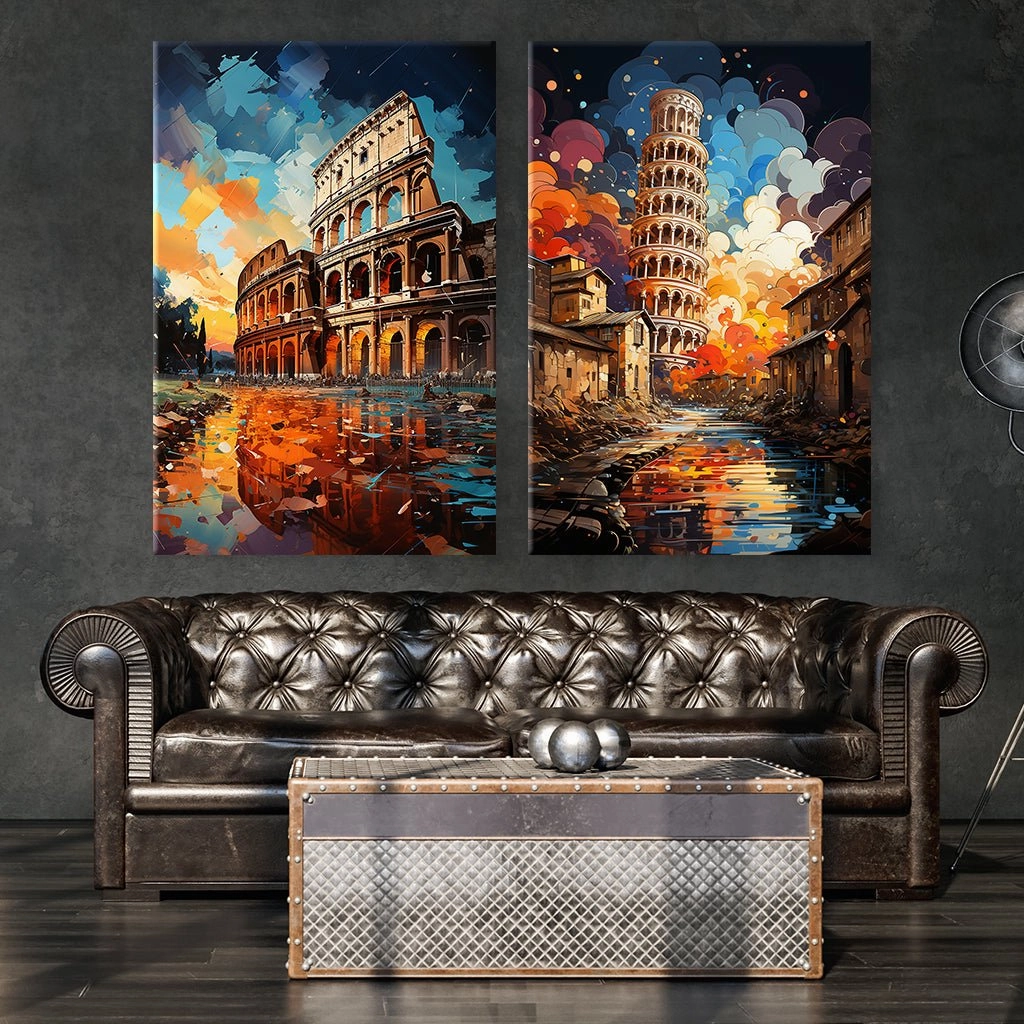 Italian Sightseeing Pop Art - Duo by Catill 