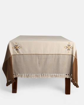 Ivona Extra Weft Cotton Table Cover ceramic table ornament