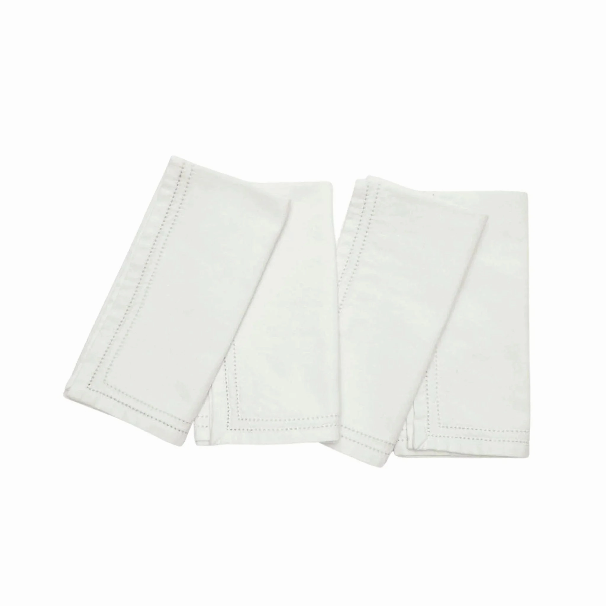 Ivory Cocktail Napkins with Double Eyelet Border