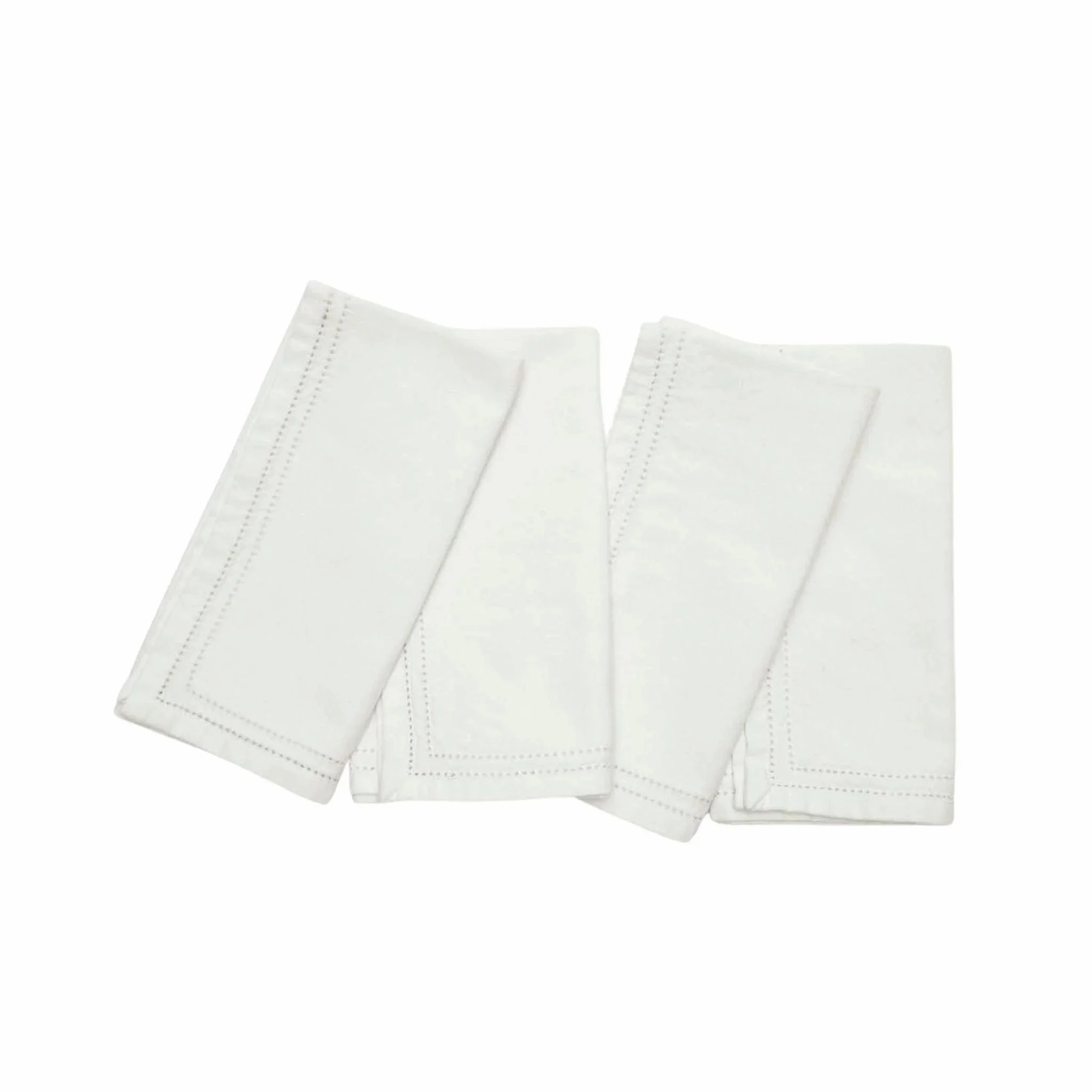 Ivory Cocktail Napkins with Double Eyelet Border