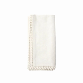 Ivory Cocktail Napkins with Pom Pom Border mini desktop sculpture