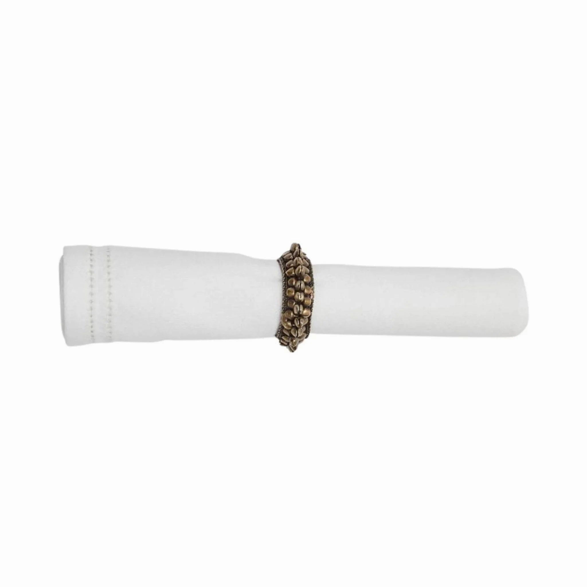 Ivory Dinner Napkins with Double Eyelet  Border