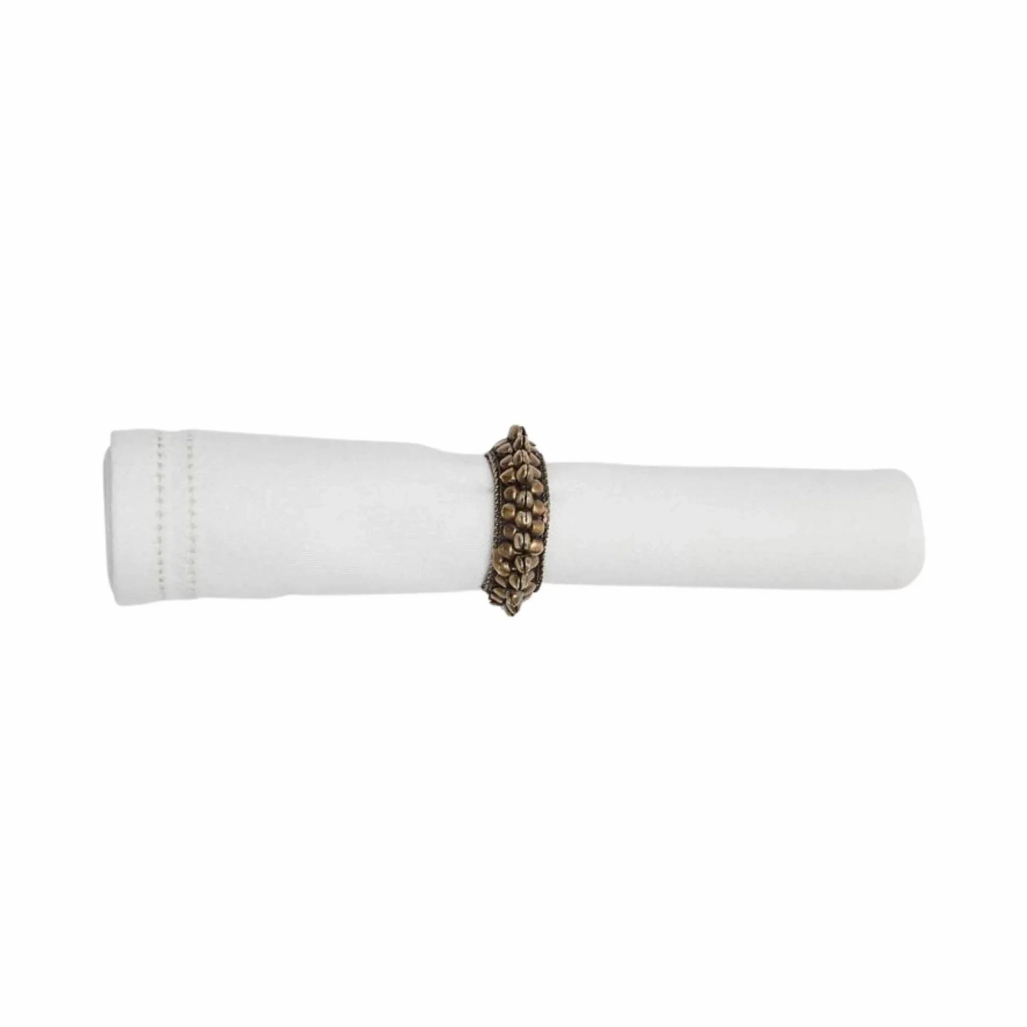 Ivory Dinner Napkins with Double Eyelet  Border