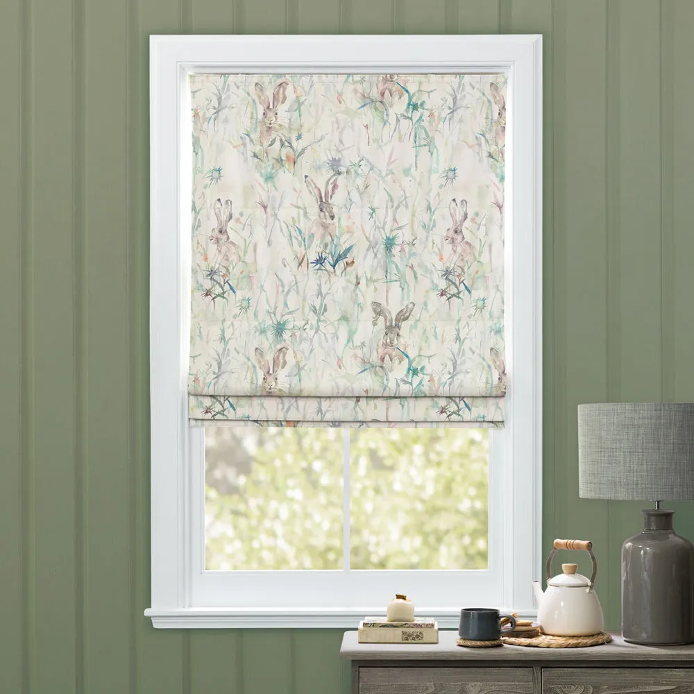 Jack Rabbit Printed Cotton Made to Measure Roman Blinds Cream