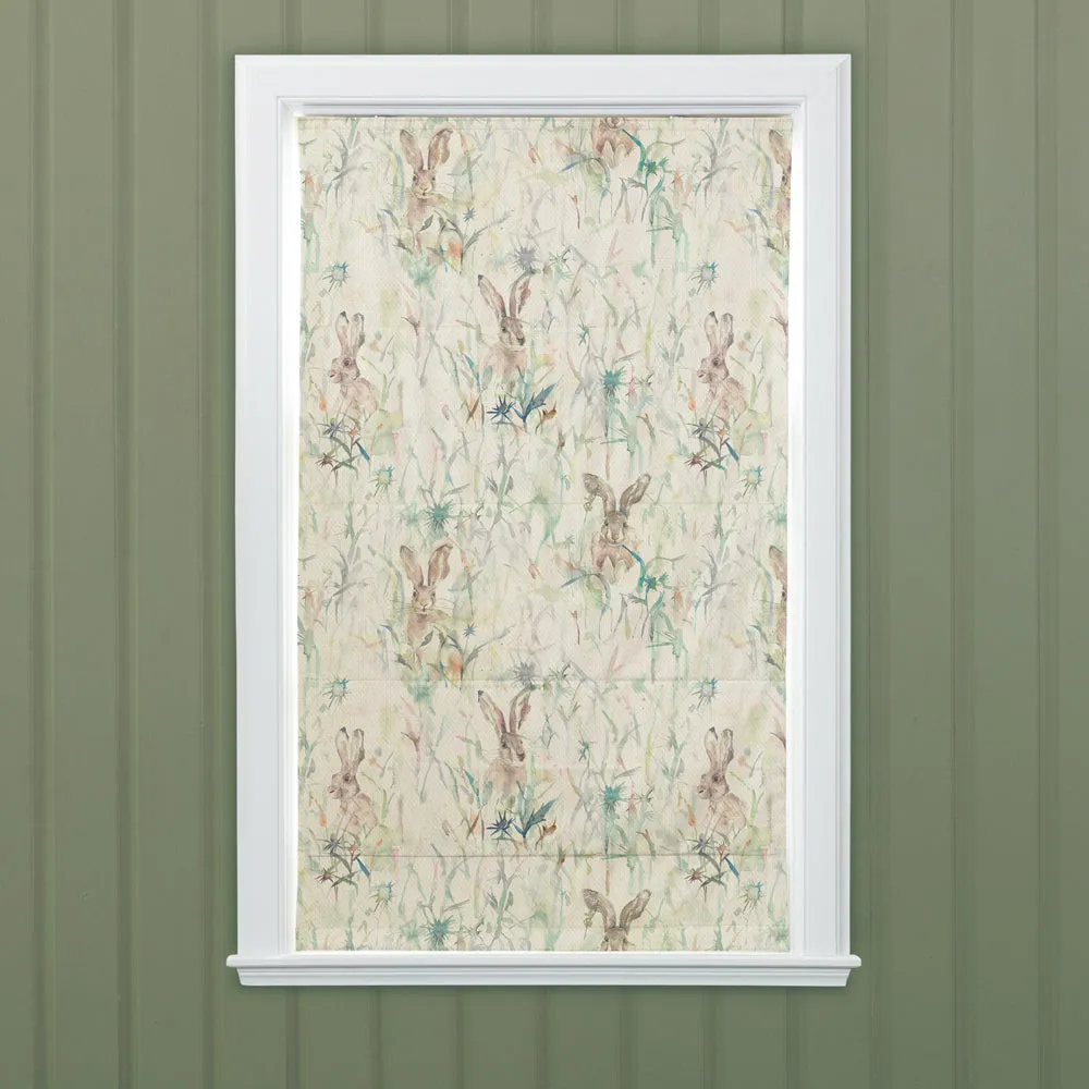 Jack Rabbit Printed Cotton Made to Measure Roman Blinds Natural