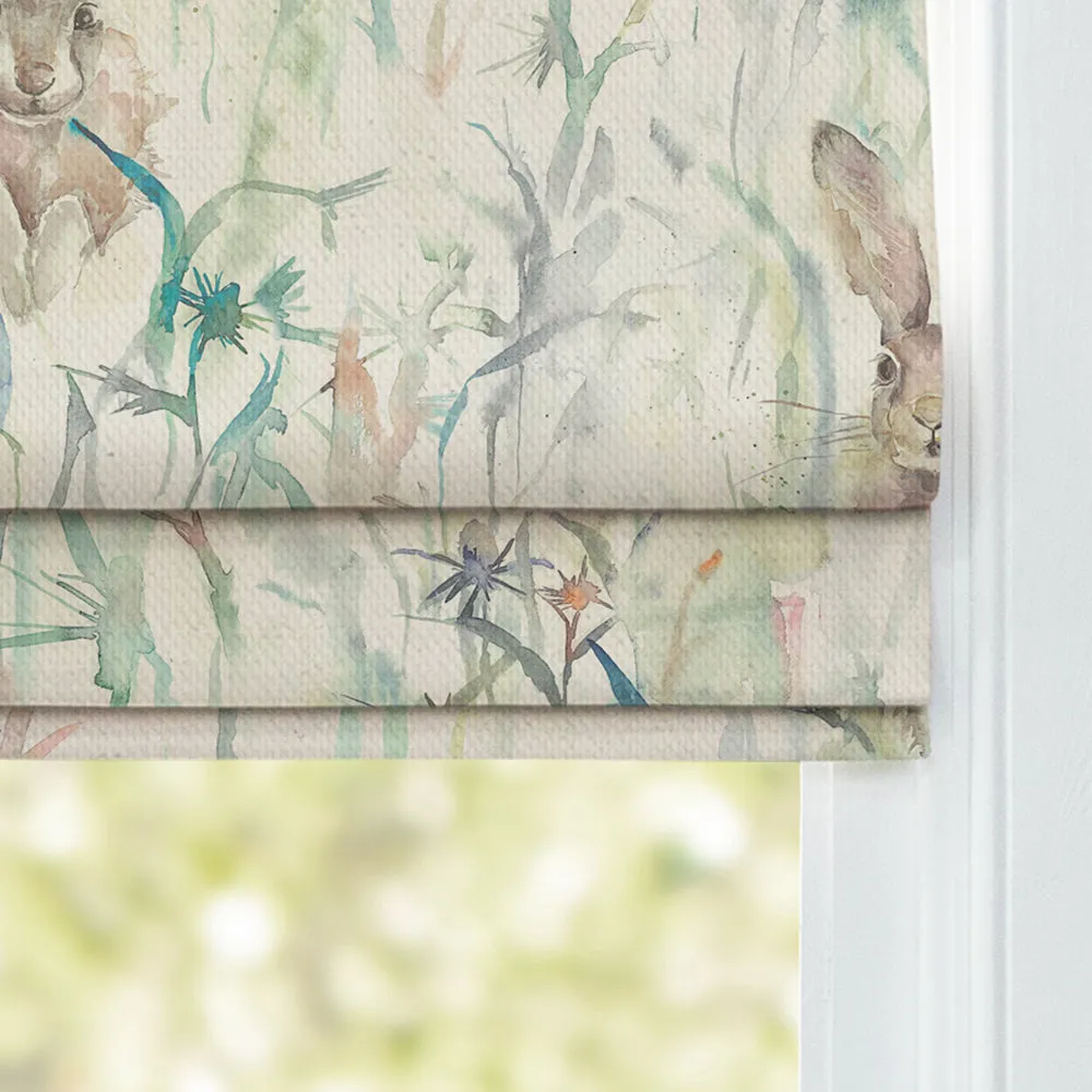Jack Rabbit Printed Cotton Made to Measure Roman Blinds Natural