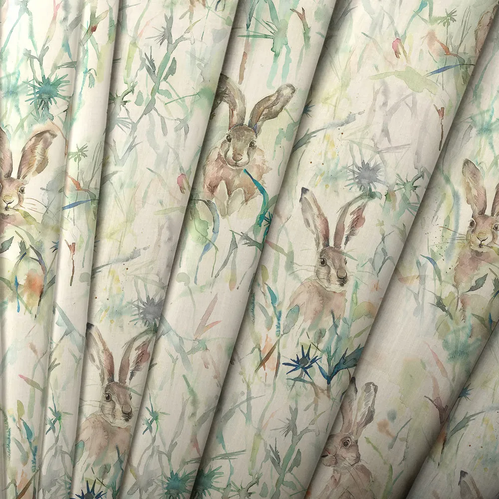 Jack Rabbit Printed Cotton Made to Measure Roman Blinds Natural
