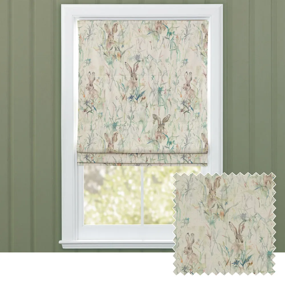 Jack Rabbit Printed Cotton Made to Measure Roman Blinds Natural chic floor carpet  