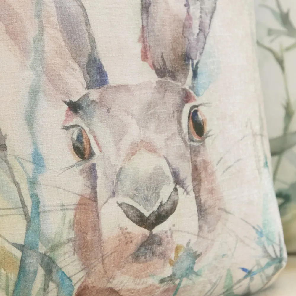 Jack Rabbit Printed Piped Cushion Blue