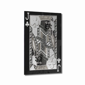 Jack of Clubs by Frank Amoruso Silver on Acrylic framed mural artwork