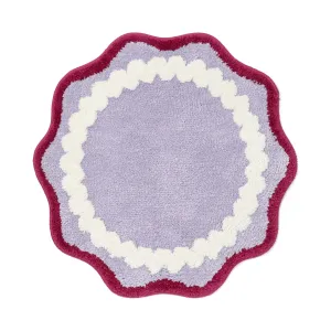 Jagged Round Mat Pink neutral everyday carpet