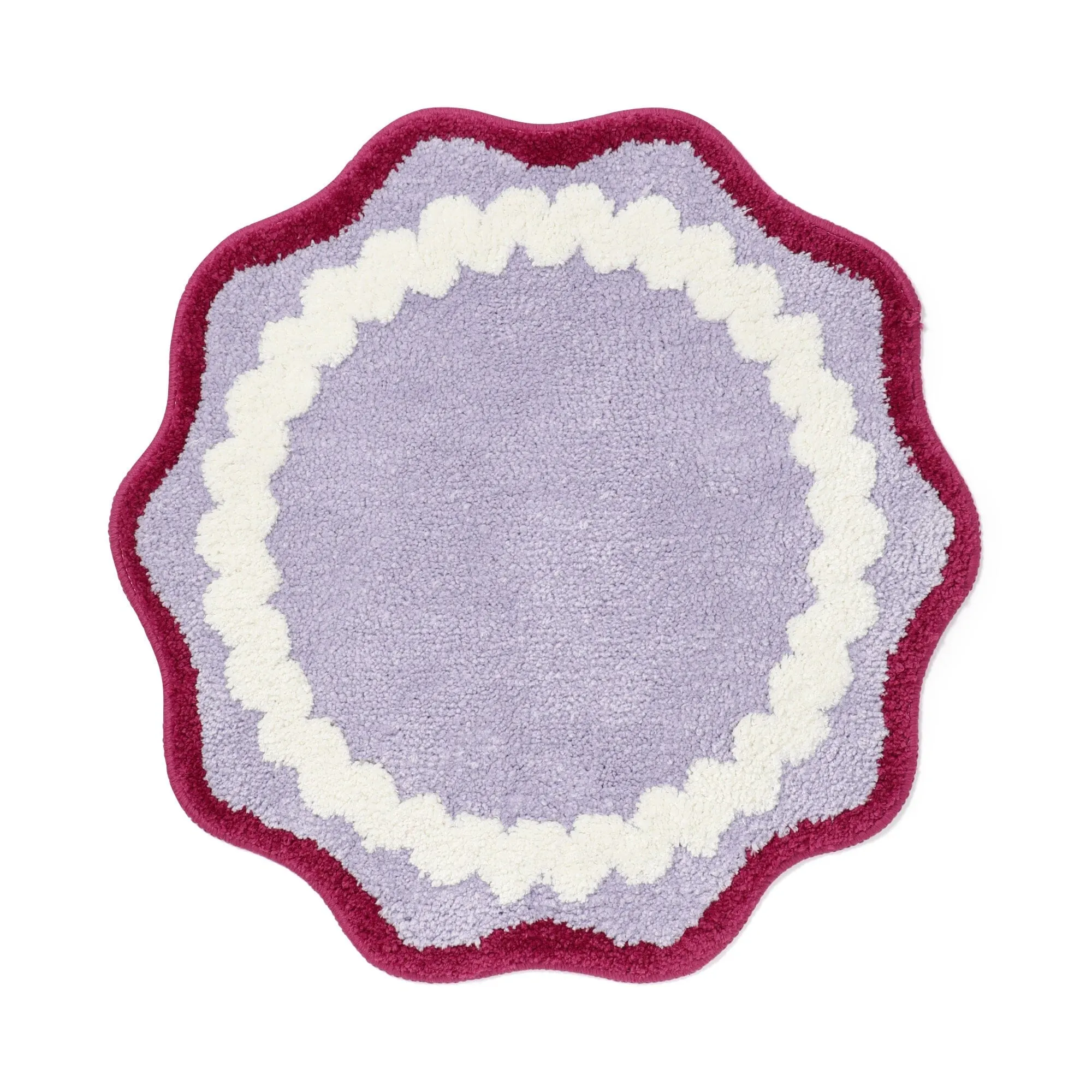 Jagged Round Mat Pink neutral everyday carpet
