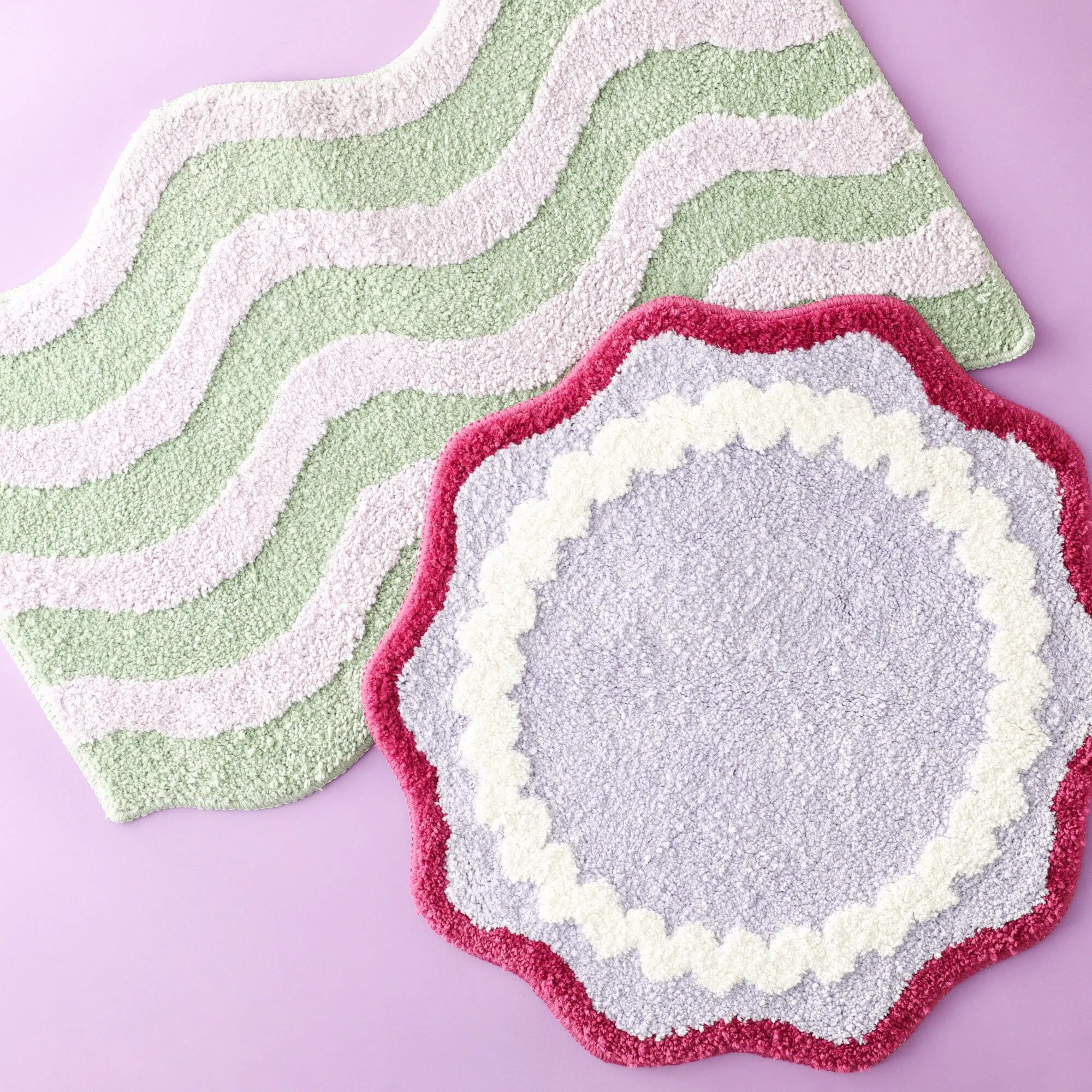 Jagged Round Mat Pink