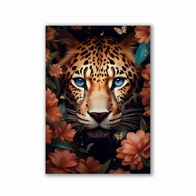Jaguar Flowers by Rosa Piazza framed mural artwork