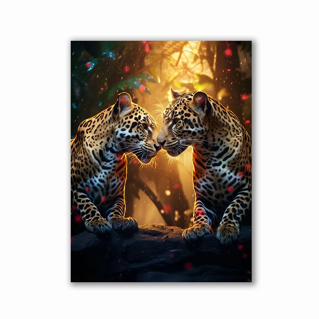 Jaguar Love by Zenzdesign framed mural artwork