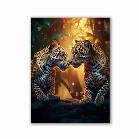Jaguar Love by Zenzdesign framed mural artwork