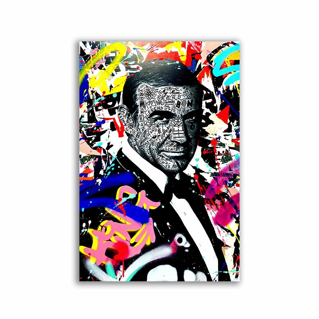 James Bond by RS Artist framed mural artwork