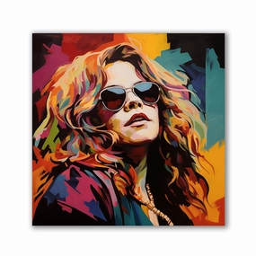 Janis Joplin - Pop Art Portrait by Frank Daske framed mural artwork