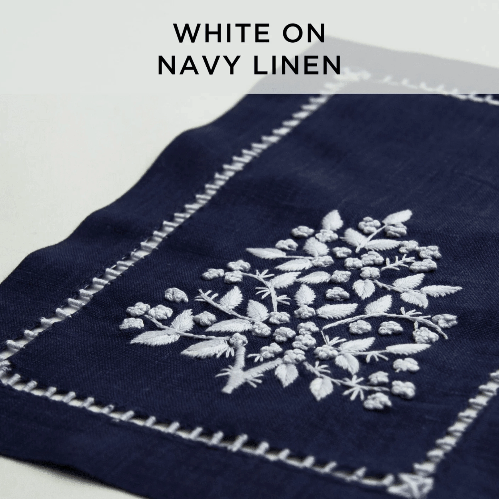 Jardin Classic Embroidered Linen Table Runner