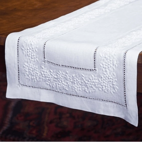 Jardin Classic Embroidered Linen Table Runner cute desktop display