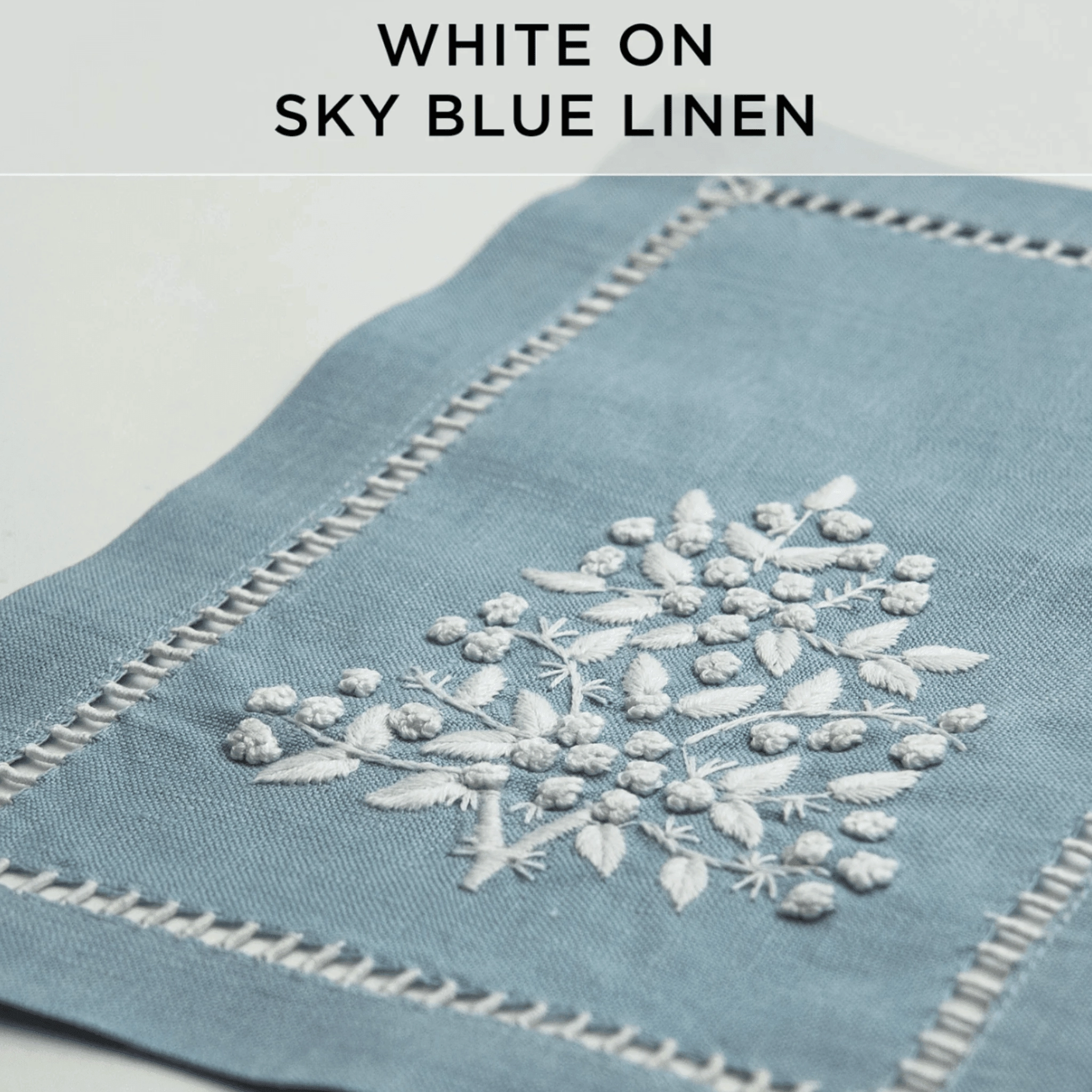 Jardin Classic Embroidered Linen Table Runner