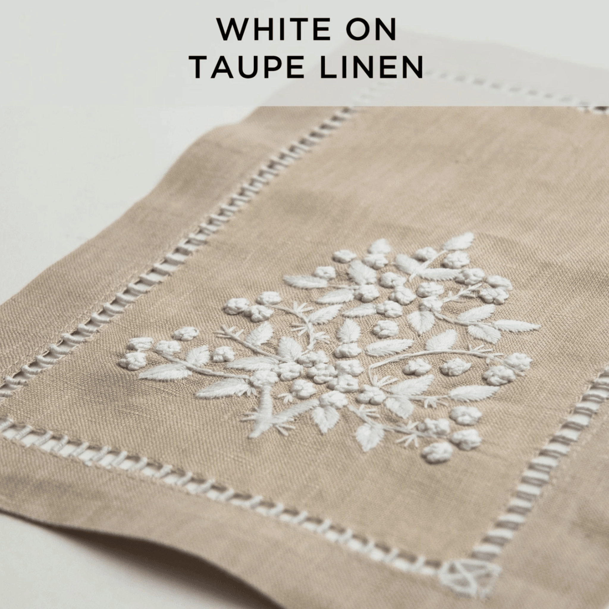 Jardin Classic Embroidered Linen Table Runner