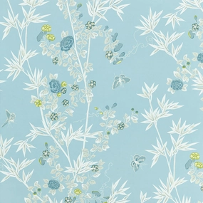 Jardin De Chine Wallcovering in Ciel Aqua paper wall covering