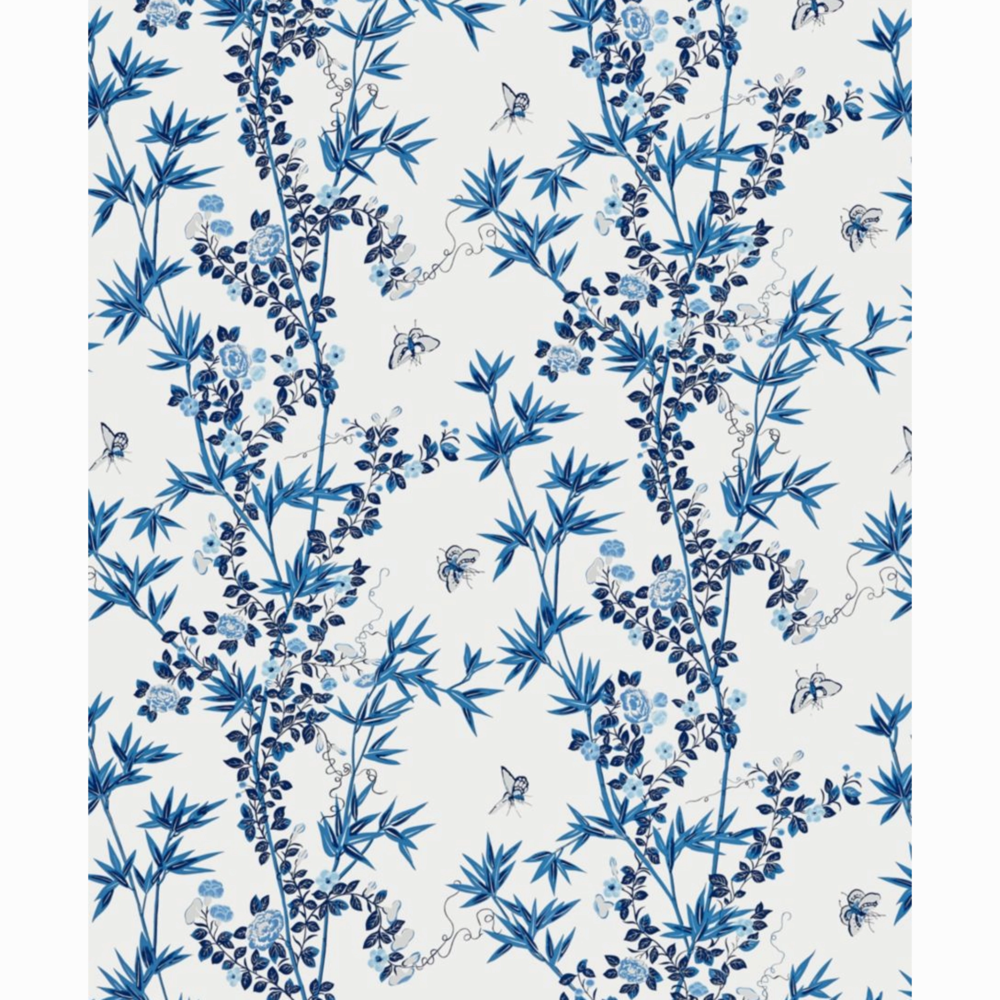 Jardin De Chine Wallcovering in Porcelain Blue & White