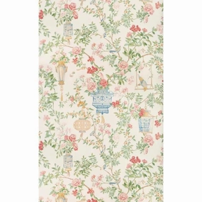 Jardin Fleuri Wallpaper in Ivory paper wall covering