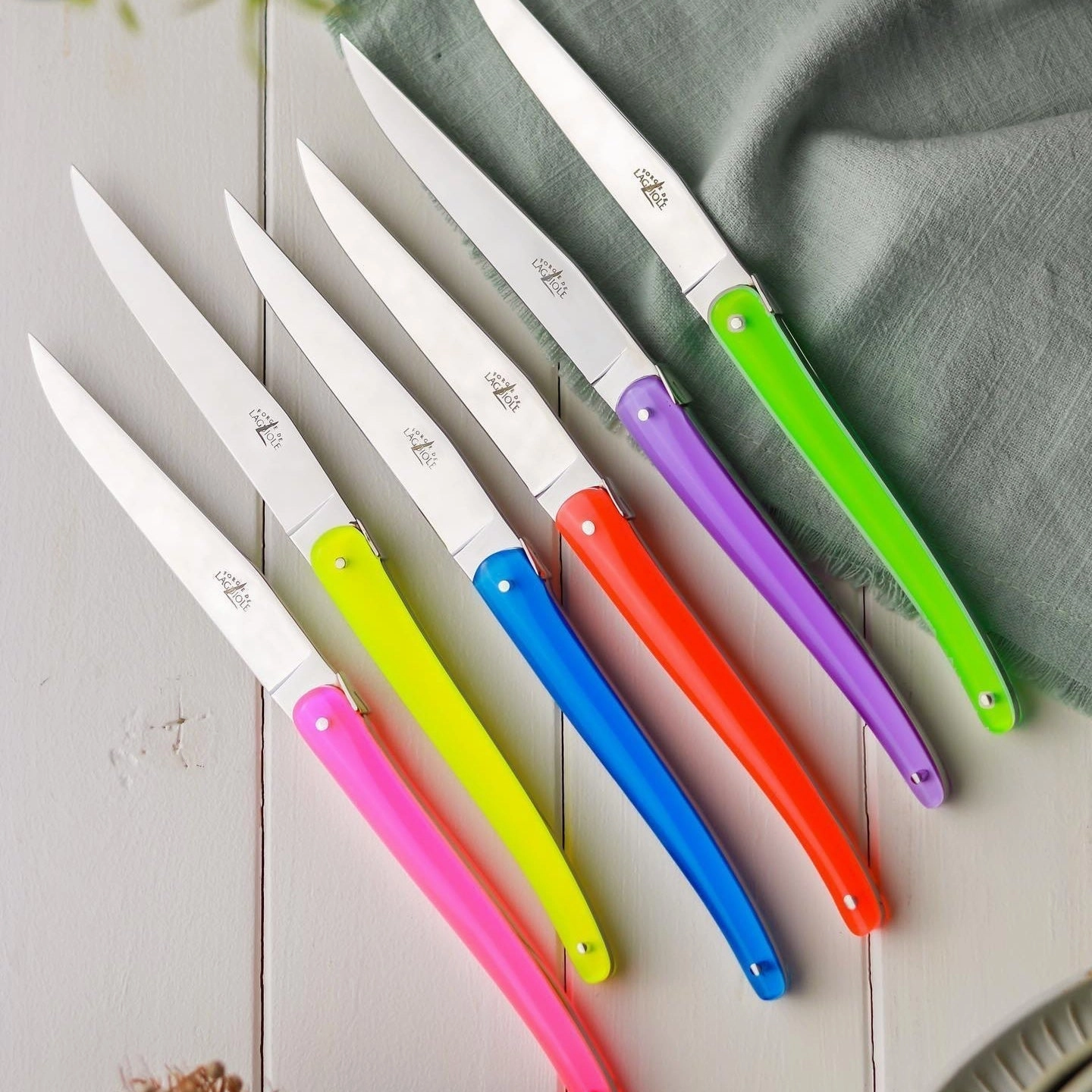 Jean-Michel Wilmotte Steak Knives Full Acrylic Handle, Set of 6